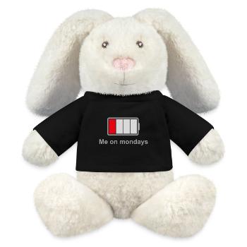 Low Battery Mondays – Low Energy Mood - MiniFeet® RecycelHase® Bunny Cream - black - Front