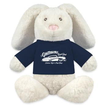 Hangar en plomb pour gentlemen Hot Rod - Lapin en peluche recyclé MiniFeet® Crème - bleu marine - Devant
