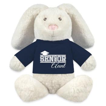 Senior 2023 Tante fière de diplômé - Lapin en peluche recyclé MiniFeet® Crème - bleu marine - Devant