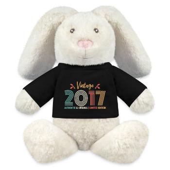 Geburtstag 2017 Geburtstag 2017 Retro - MiniFeet® RecycelHase® Creme - Schwarz - Vorne