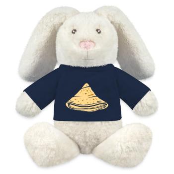 Crêpes Bretagne humour crêpe - Lapin en peluche recyclé MiniFeet® Crème - bleu marine - Devant