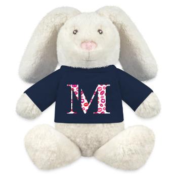Letter m kisses - MiniFeet® RecycelHase® Bunny Cream - french navy - Front