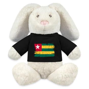 Togo Bandiera Flagge Frieden Vintage - MiniFeet® RecycelHase® Creme - Schwarz - Vorne