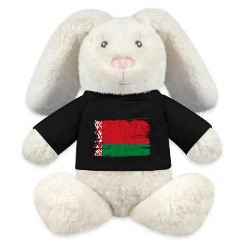 Weißrussland Bandiera Flagge Frieden Vintage - MiniFeet® RecycelHase® Creme - Schwarz - Vorne