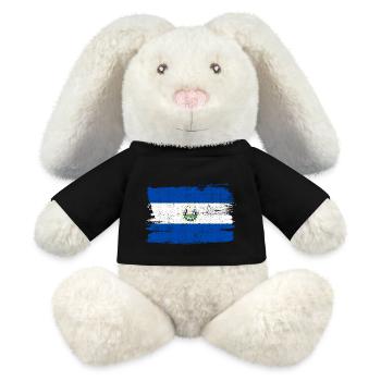 El Salvador drapeau drapeau paix Vintage - Lapin en peluche recyclé MiniFeet® Crème - noir - Devant