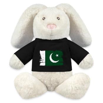 Pakistan Flag Flag Peace Vintage - MiniFeet® RecycelHase® Bunny Cream - black - Front