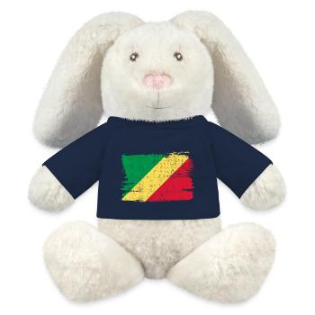 Republic of the Congo Flag Flag Peace Vintage - MiniFeet® RecycelHase® Bunny Cream - french navy - Front