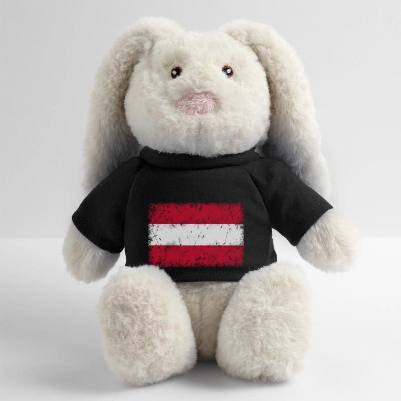 Drapeau de l’Autriche Lapin en peluche recyclé MiniFeet® Crème