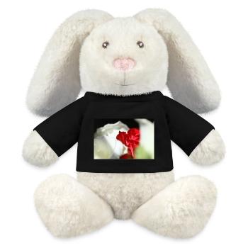 White & Red Roses - MiniFeet® RecycelHase® Bunny Cream - black - Front