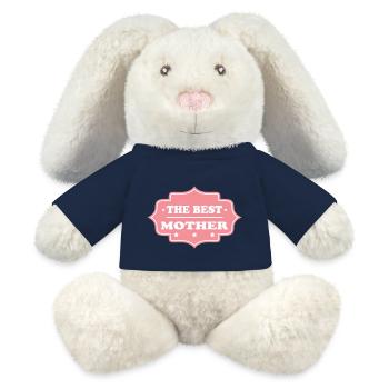 THE BEST MOTHER - Lapin en peluche recyclé MiniFeet® Crème - bleu marine - Devant