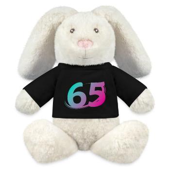 Number 65 multicolor - MiniFeet® RecycelHase® Bunny Cream - black - Front