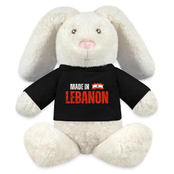 Hergestellt im Libanon, libanesischer Stolz - MiniFeet® RecycelHase® Creme - Schwarz - Vorne