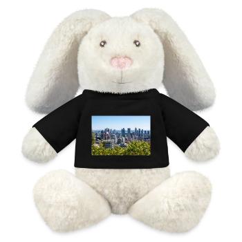 Panoramic View Centre Ville Montreal (Downtown) - MiniFeet® RecycelHase® Bunny Cream - black - Front