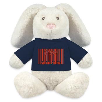 Vintage 2016 born in 2016 9 years old bar code anniversair - MiniFeet® RecycelHase® Bunny Cream - french navy - Front