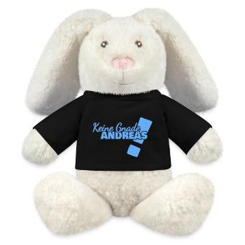 Andreas als Lustig - MiniFeet® RecycelHase® Creme - Schwarz - Vorne