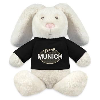 Ich stehe für München - MiniFeet® RecycelHase® Creme - Schwarz - Vorne