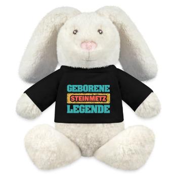 Gift for stonemason - MiniFeet® RecycelHase® Bunny Cream - black - Front