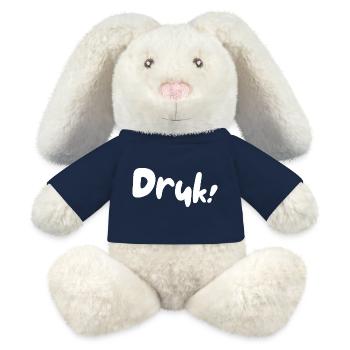 Pression! Chemises en dialecte anversois - Lapin en peluche recyclé MiniFeet® Crème - bleu marine - Devant