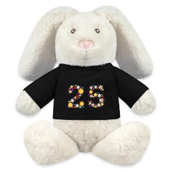 Fleurs 25 - Lapin en peluche recyclé MiniFeet® Crème - noir - Devant