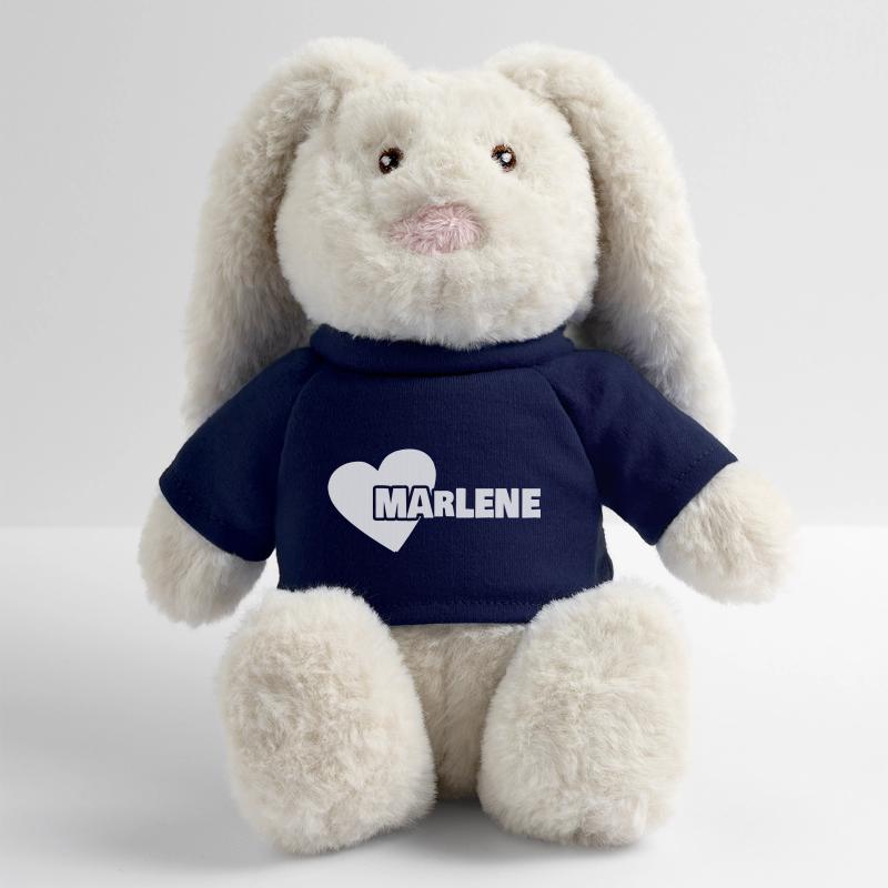 Prénom Marlene Lapin en peluche recyclé MiniFeet® Crème