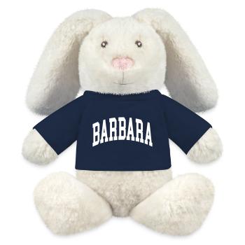 Barbara - Lapin en peluche recyclé MiniFeet® Crème - bleu marine - Devant