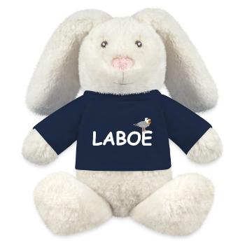 Laboe mer Baltique - Lapin en peluche recyclé MiniFeet® Crème - bleu marine - Devant