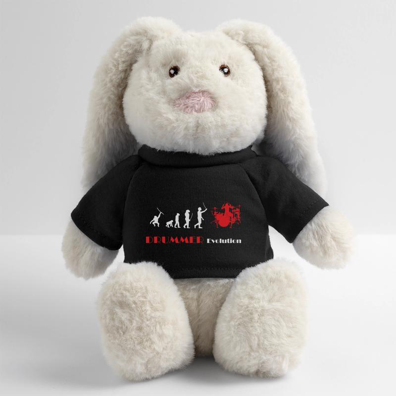 DRUMMER Evolution rot Lapin en peluche recyclé MiniFeet® Crème