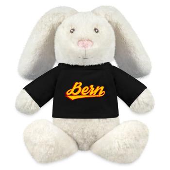 Bern Retro Font Logo Print - MiniFeet® RecycelHase® Bunny Cream - black - Front