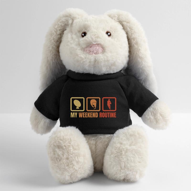 Week-end de rugby Lapin en peluche recyclé MiniFeet® Crème