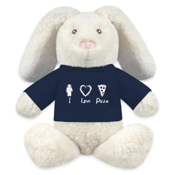 Ich liebe Pizza - MiniFeet® RecycelHase® Creme - French Navy - Vorne