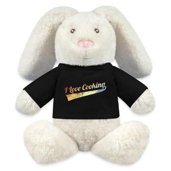 Amoureux de la cuisine - Lapin en peluche recyclé MiniFeet® Crème - noir - Devant