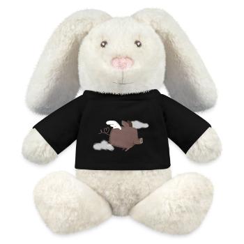 Ottilie pour la paix - Lapin en peluche recyclé MiniFeet® Crème - noir - Devant