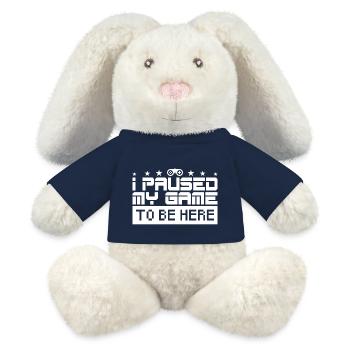 I stopped my game to be here. Gamer Gift. - MiniFeet® RecycelHase® Bunny Cream - french navy - Front