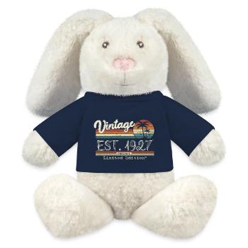 1927 Born Vintage Geburtstagsgeschenk - MiniFeet® RecycelHase® Creme - French Navy - Vorne