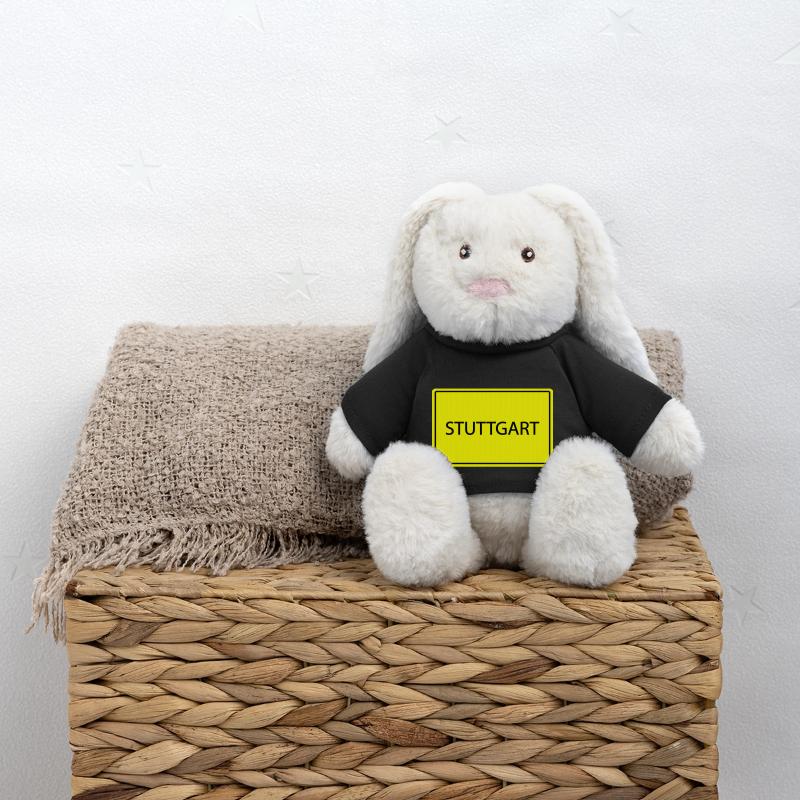 Panneau de signalisation Stuttgart Lapin en peluche recyclé MiniFeet® Crème