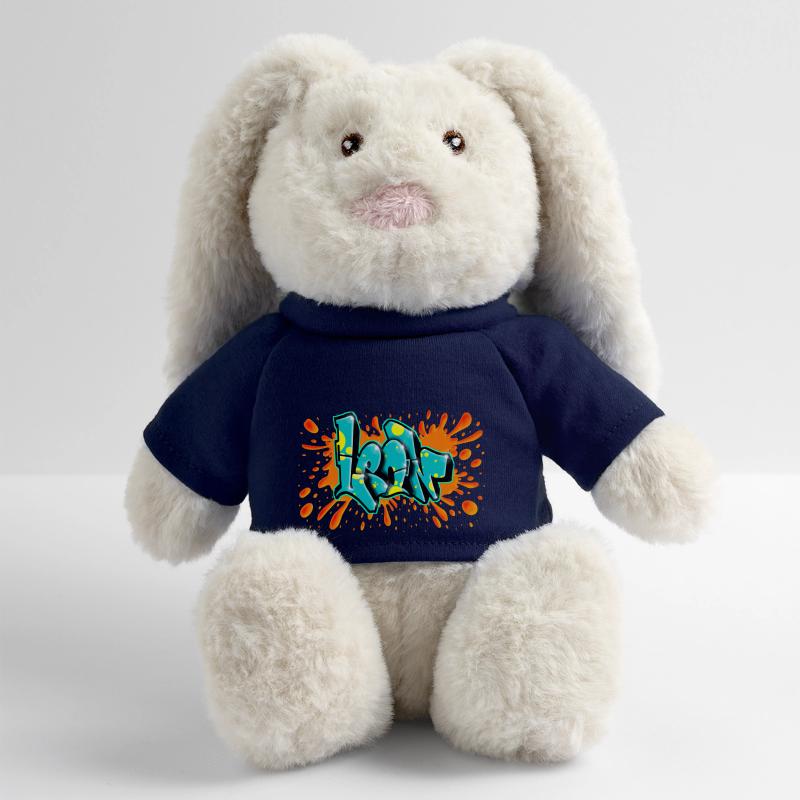 Léon graffiti splash rouge imprimable sur tout Lapin en peluche recyclé MiniFeet® Crème