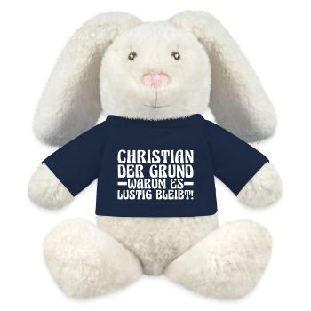 First name Chris Christian - MiniFeet® RecycelHase® Bunny Cream - french navy - Front