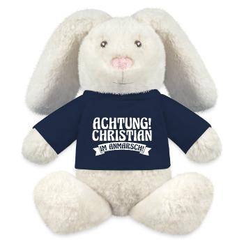 First name Chris Christian - MiniFeet® RecycelHase® Bunny Cream - french navy - Front