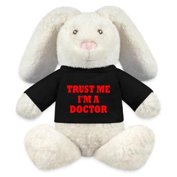 trust me i'm a doctor - Lapin en peluche recyclé MiniFeet® Crème - noir - Devant