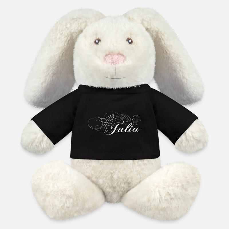 Julia decorated white - MiniFeet® RecycelHase® Bunny Cream - black