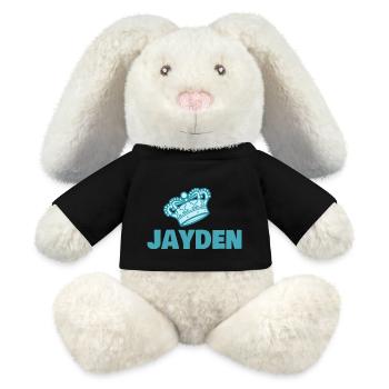 Jayden as a first name - MiniFeet® RecycelHase® Bunny Cream - black - Front