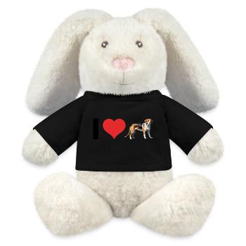 I love Beagles - Pet Design - MiniFeet® RecycelHase® Creme - Schwarz - Vorne