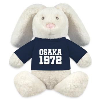 Osaka 1972 - Japon - Asie - Asien - Lapin en peluche recyclé MiniFeet® Crème - bleu marine - Devant