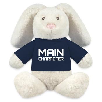 Main Character Gaming Spruch - MiniFeet® RecycelHase® Creme - French Navy - Vorne