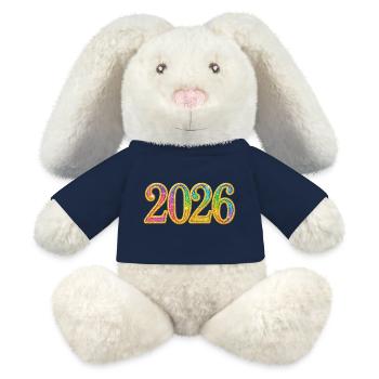 Silvester Neujahr | Funkelnde Jahreszahl 2026 - MiniFeet® RecycelHase® Creme - French Navy - Vorne