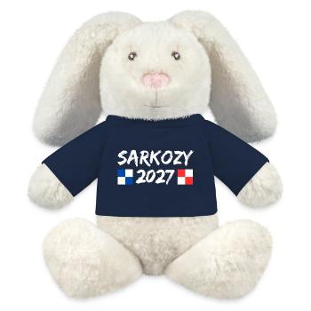 Sarkozy 2027 Humor Politics Elections - MiniFeet® RecycelHase® Bunny Cream - french navy - Front