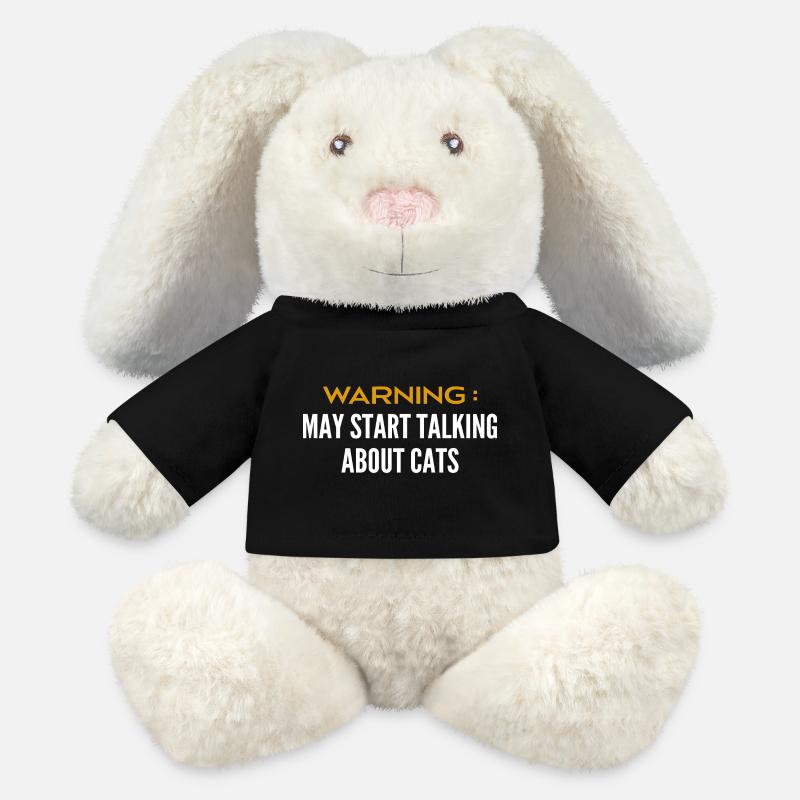 Be careful can talk about cats - MiniFeet® RecycelHase® Bunny Cream - black
