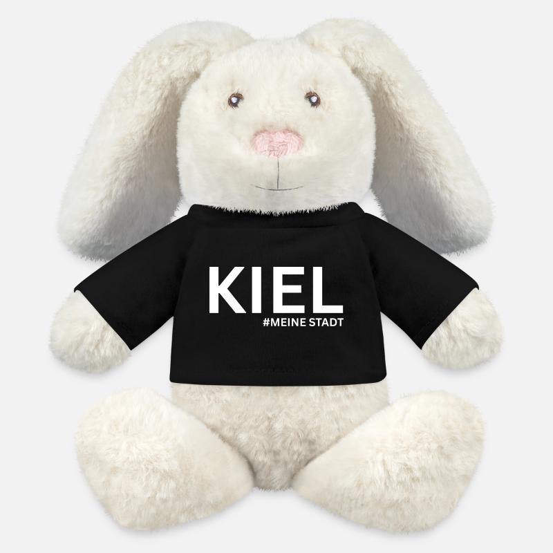 Kiel Anker Design - Maritimer Style Norddeutschlan - MiniFeet® RecycelHase® Creme - Schwarz