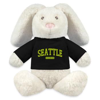 Seattle Washington Lettering - MiniFeet® RecycelHase® Bunny Cream - black - Front