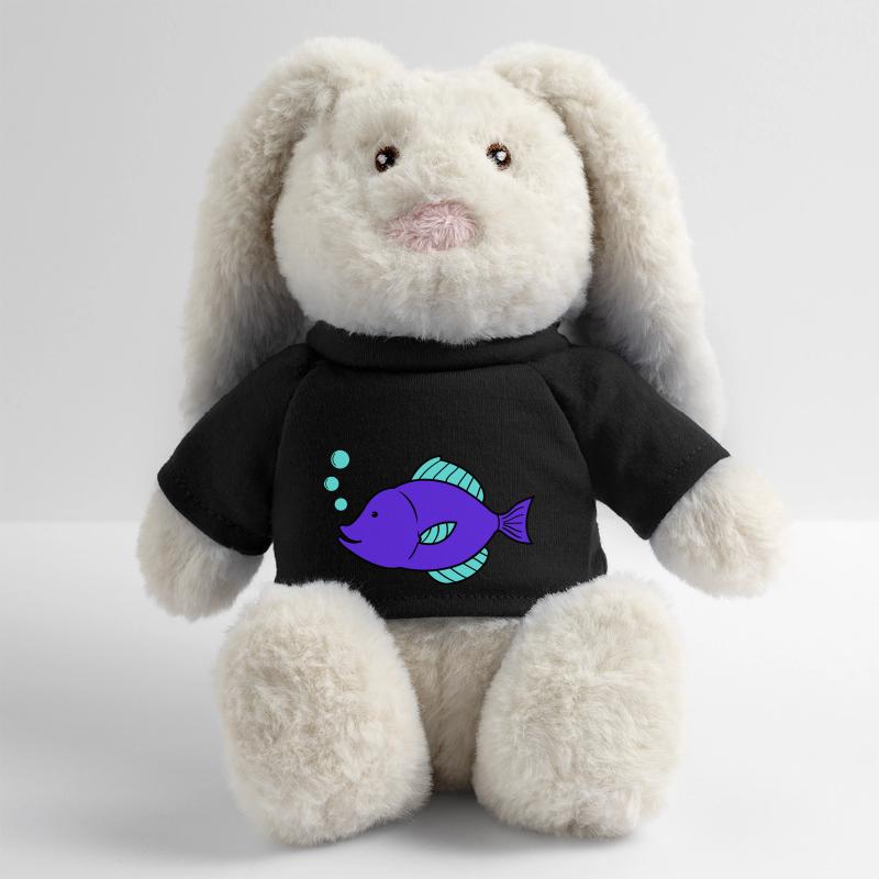 Bande dessinée de poisson Lapin en peluche recyclé MiniFeet® Crème